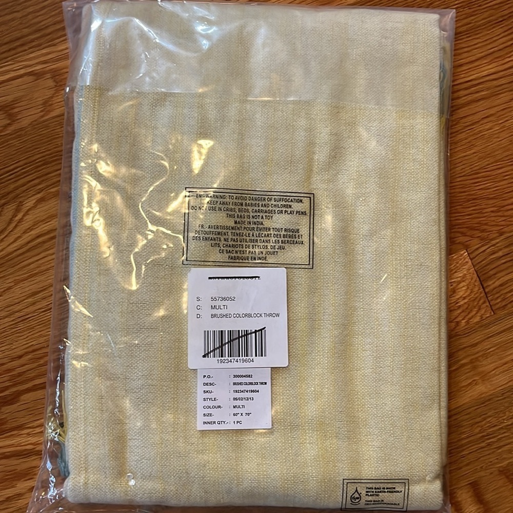 Anthropologie Brushed Colorblock Throw NWT - Picture 4 of 12